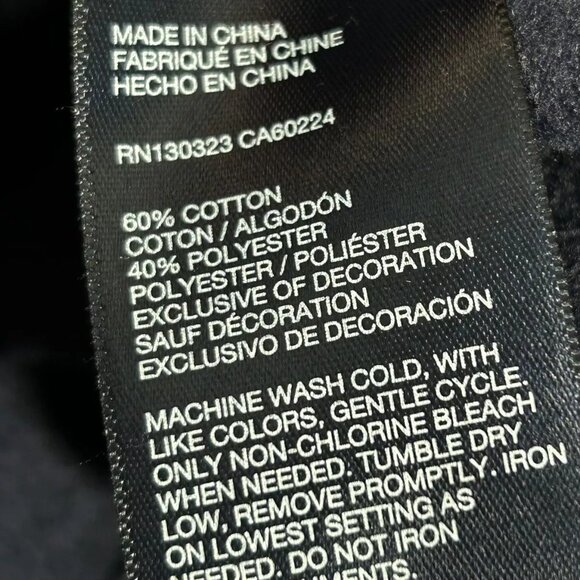 Tommy Hilfiger Youth Girl's Full Zip French Terry Sweater Sz L (14-16) Navy/Pink - Picture 7 of 9